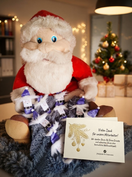 Nikolaus-Schneemann Lila mit Choceur Mini – Handgemachtes Wichtelgeschenk